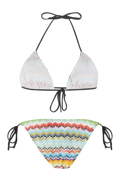 Shop Missoni Triangle Bra Bikini In Multicolor