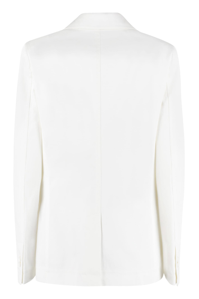 Shop Bottega Veneta Single-breasted Cotton Blazer In White