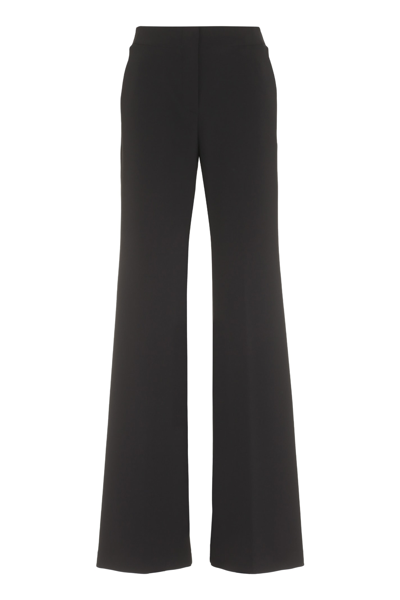 Shop Pinko Dattero Crepe Wide-leg Trousers In Black
