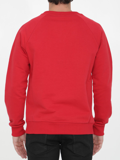 Shop Balmain Red Sweatshirt With Logo
