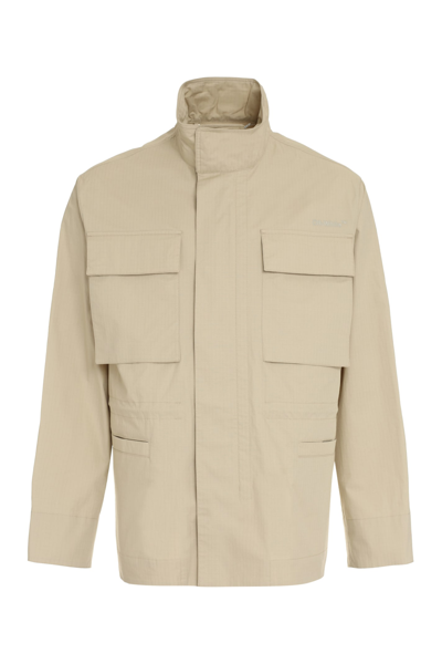 Shop Off-white Multi-pocket Cotton Jacket In Beige