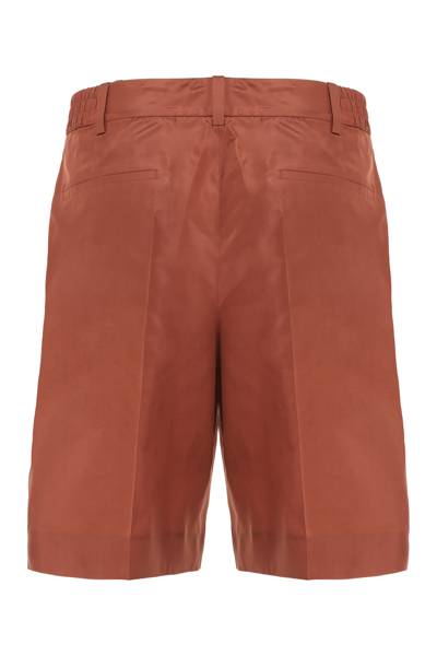 Shop Valentino Silk Shorts In Copper