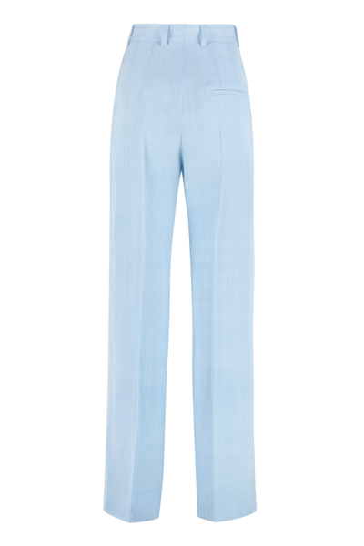 Shop Casablanca Wide-leg Trousers In Blue