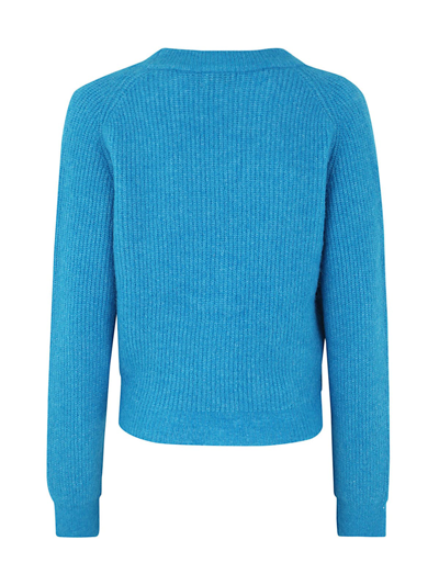 Ganni Blue Alpaca & Merino Wool Cardigan | ModeSens