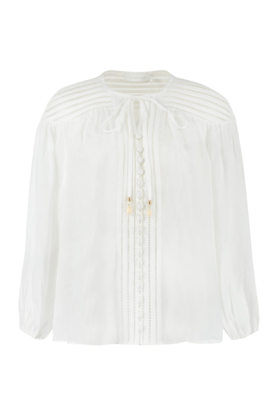 Shop Zimmermann Open-work Details Blouse In White