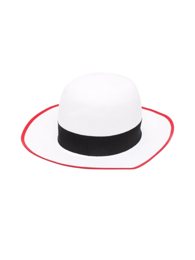 Shop Emporio Armani Bicolour Head Hat In White