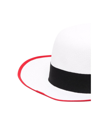 Shop Emporio Armani Bicolour Head Hat In White
