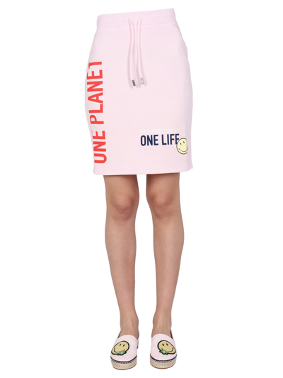 Shop Dsquared2 One Life One Planet Smiley Skirt In Rosa