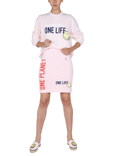 Shop Dsquared2 One Life One Planet Smiley Skirt In Rosa