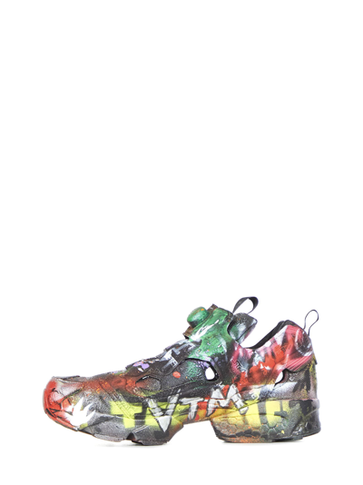 Shop Vetements Graffiti Hand Painted Instapump Fury Sneakers In Multicolor