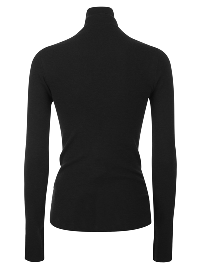 Shop Etro Turtleneck Sweater With Pegasus In Black