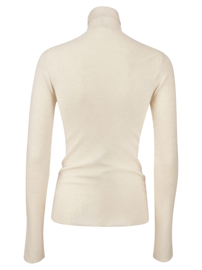Shop Etro Turtleneck Sweater With Pegasus In White