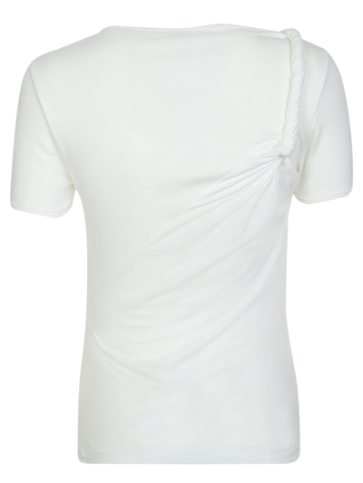 Alyx Ladies Twisted Short Sleeve Round Neck T-shirt In White