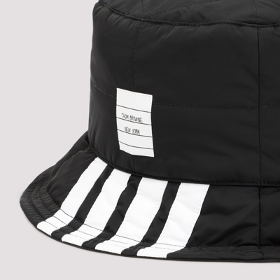 Thom Browne Black 4-bar Bucket Hat In Black