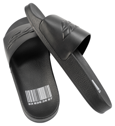 Shop Vtmnts Logo Rubber Pool Slides In Black