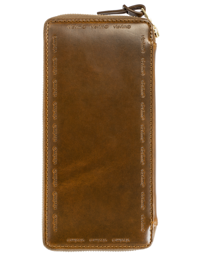 Shop Visvim Leather Long Wallet In Brown