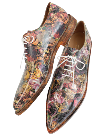 Shop Comme Des Garçons Homme Deux Floral Print Leather Shoes In Multicolor