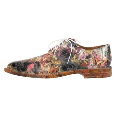 Shop Comme Des Garçons Homme Deux Floral Print Leather Shoes In Multicolor