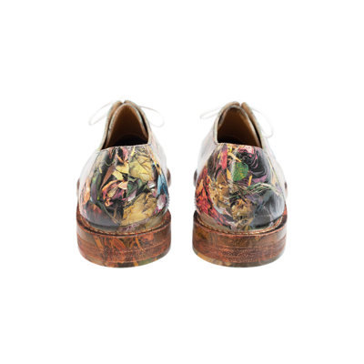 Shop Comme Des Garçons Homme Deux Floral Print Leather Shoes In Multicolor