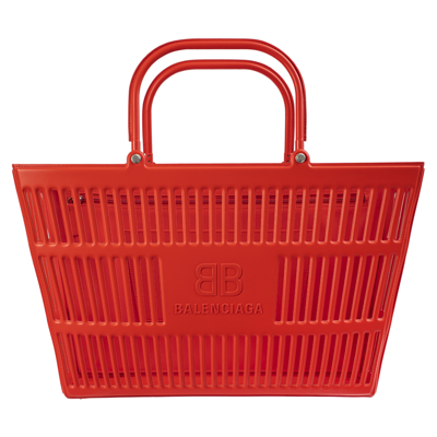Balenciaga Mag Basket East-west Tote Bag In Red | ModeSens
