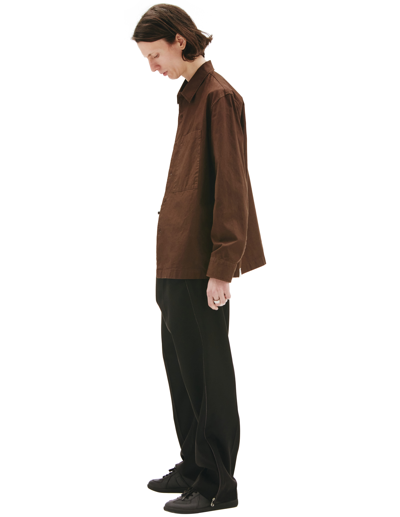 Shop Jil Sander Cotton Boxy Fit Shirt In Brown