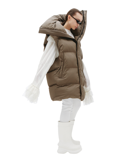 Balenciaga Oversized Puffer Vest In Brown | ModeSens