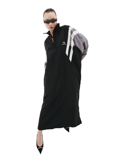 Shop Balenciaga Sporty B Tracksuit Dress In Black