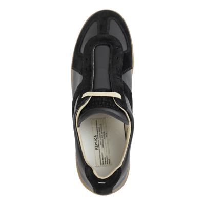 Maison Margiela Replica Suede Leather Gum Sole Sneakers In Black