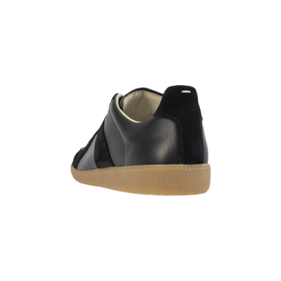 Maison Margiela Replica Suede Leather Gum Sole Sneakers In Black