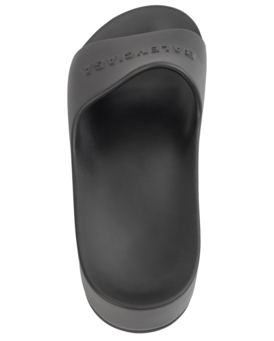 Balenciaga Womens Black Mono Platform Rubber Pool Slides 5 In Black