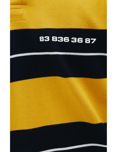 Shop Vtmnts Striped Long Sleeve Polo In Yellow