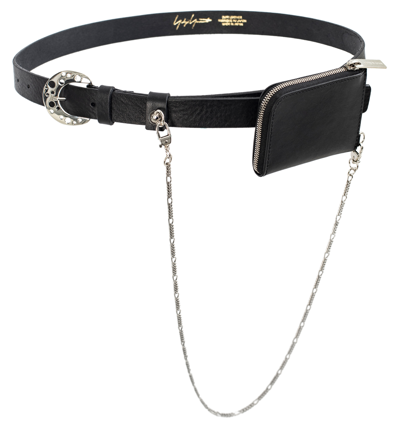 Shop Yohji Yamamoto Belt With Wallet In Black
