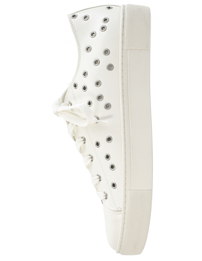 Shop Yohji Yamamoto Eyelets Sneakers In White