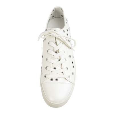 Shop Yohji Yamamoto Eyelets Sneakers In White