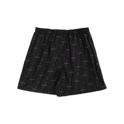 Shop Balenciaga Cotton Boxer Shorts In Black