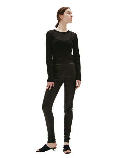 Shop Ann Demeulemeester Elien Leather Leggings In Black