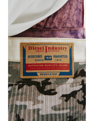 Shop Diesel Сamouflage-print Ribbed Shorts In Multicolor