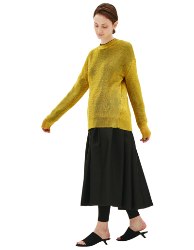Shop Junya Watanabe Gold Knit Sweater In Golden