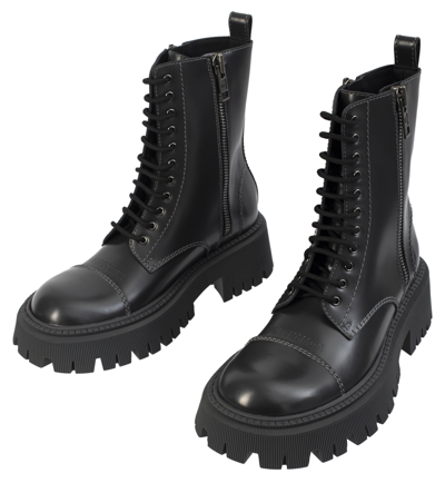 Shop Balenciaga Tractor 20mm Lace Up Boots In Grey