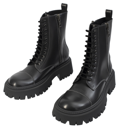 Balenciaga Tractor 20mm Lace-up Boots In Grey