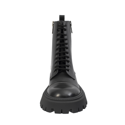 Balenciaga Tractor 20mm Lace-up Boots In Grey