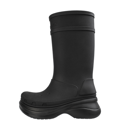 Balenciaga High-shaft Boots With Sculptural Sole In Black