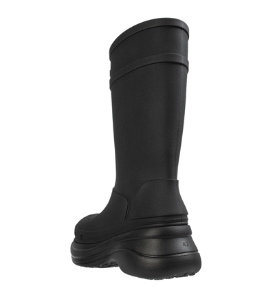Balenciaga High-shaft Boots With Sculptural Sole In Black