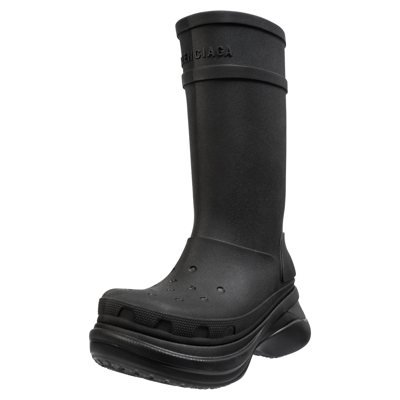 Balenciaga High-shaft Boots With Sculptural Sole In Black