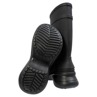 Balenciaga High-shaft Boots With Sculptural Sole In Black