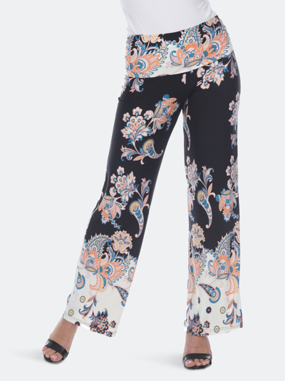 Shop White Mark Floral Paisley Printed Palazzo Pants In Black