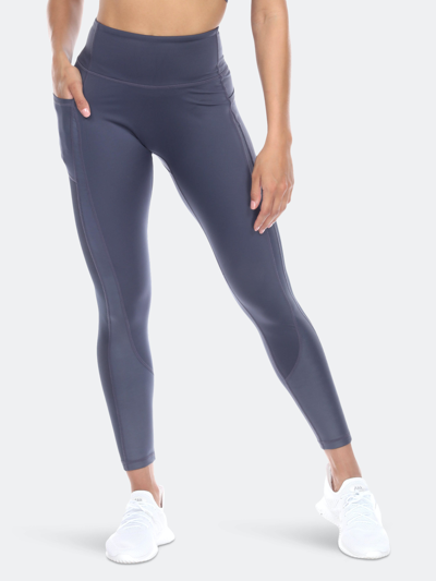 Shop White Mark High-waist Mesh Fitness Leggings In Blue