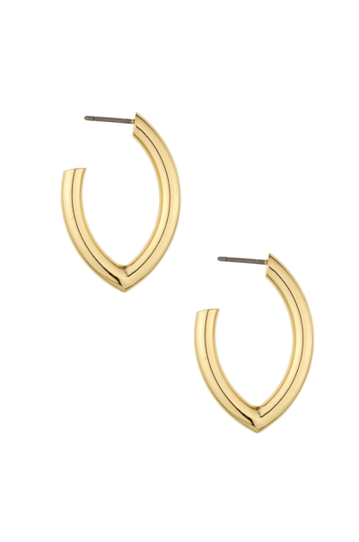 Shop Ettika Mara Elongated 18k Gold Plated Hoop Earrings