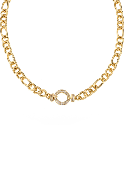 Shop Ettika Eternity Crystal Circle 18k Gold Plated Chain Link Necklace