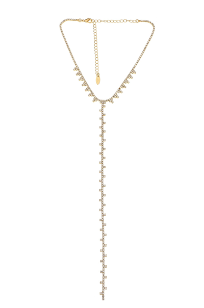 Shop Ettika Deep Drop Crystal 18k Gold Plated Lariat Necklace
